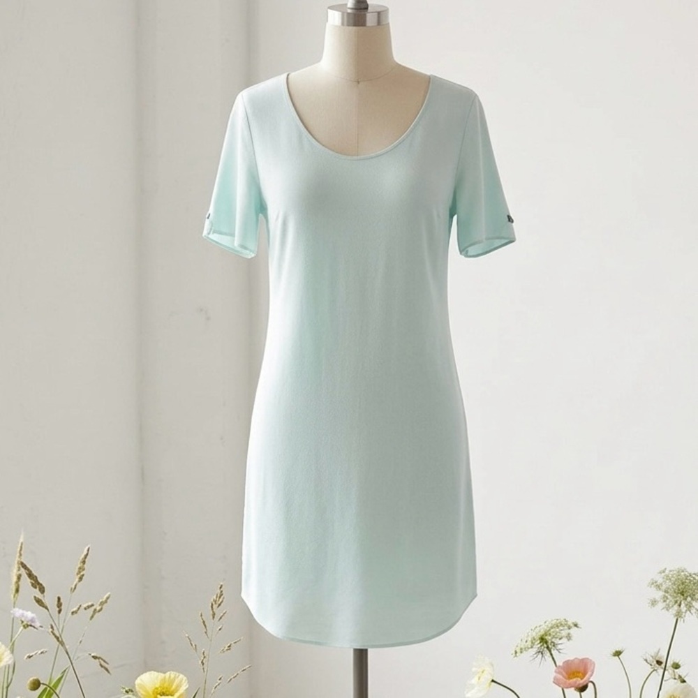 Wilfred FREE| Teigen Mint Green Short Sleeve Lined T-Shirt Mini Dress Sz XS